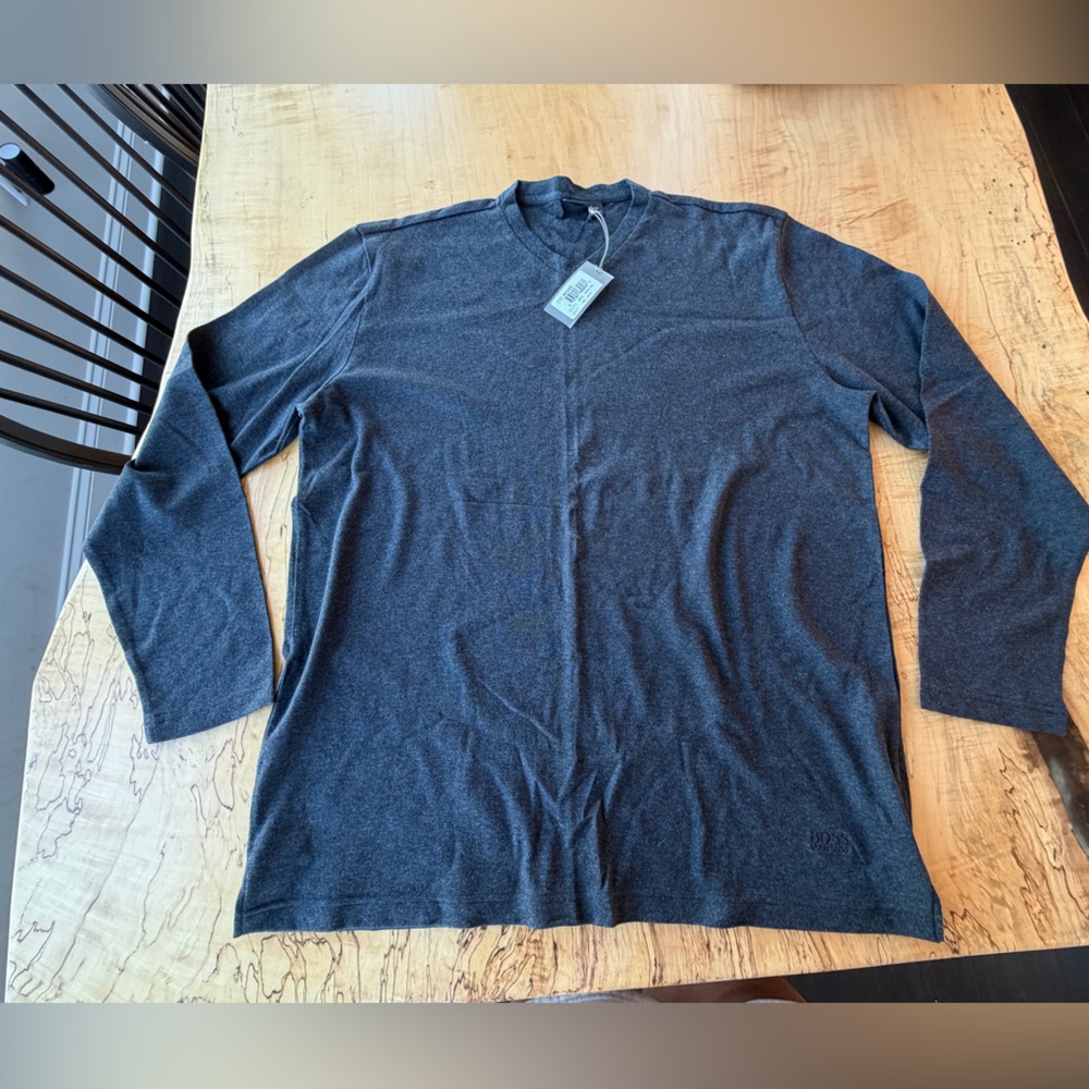NWT- Hugo Boss XXL Dark Gray Long Sleeve cotton Shirt